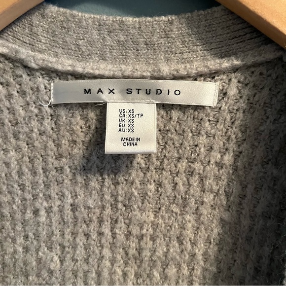 Max Studio Merino Wool Blend Cardigan Vest Sweater - Picture 4 of 10